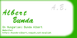 albert bunda business card
